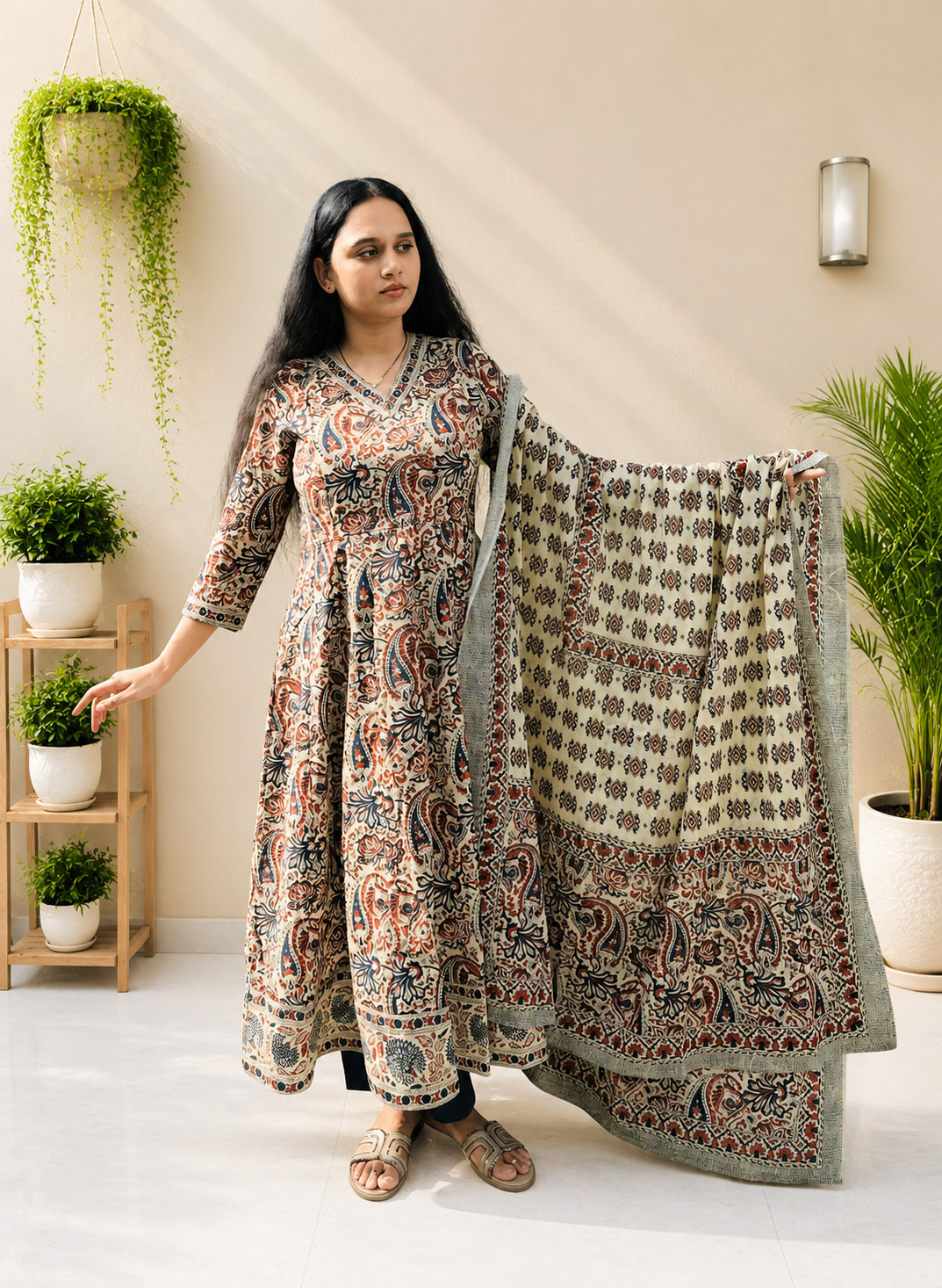 Kalamkari Anarkali Suit Set