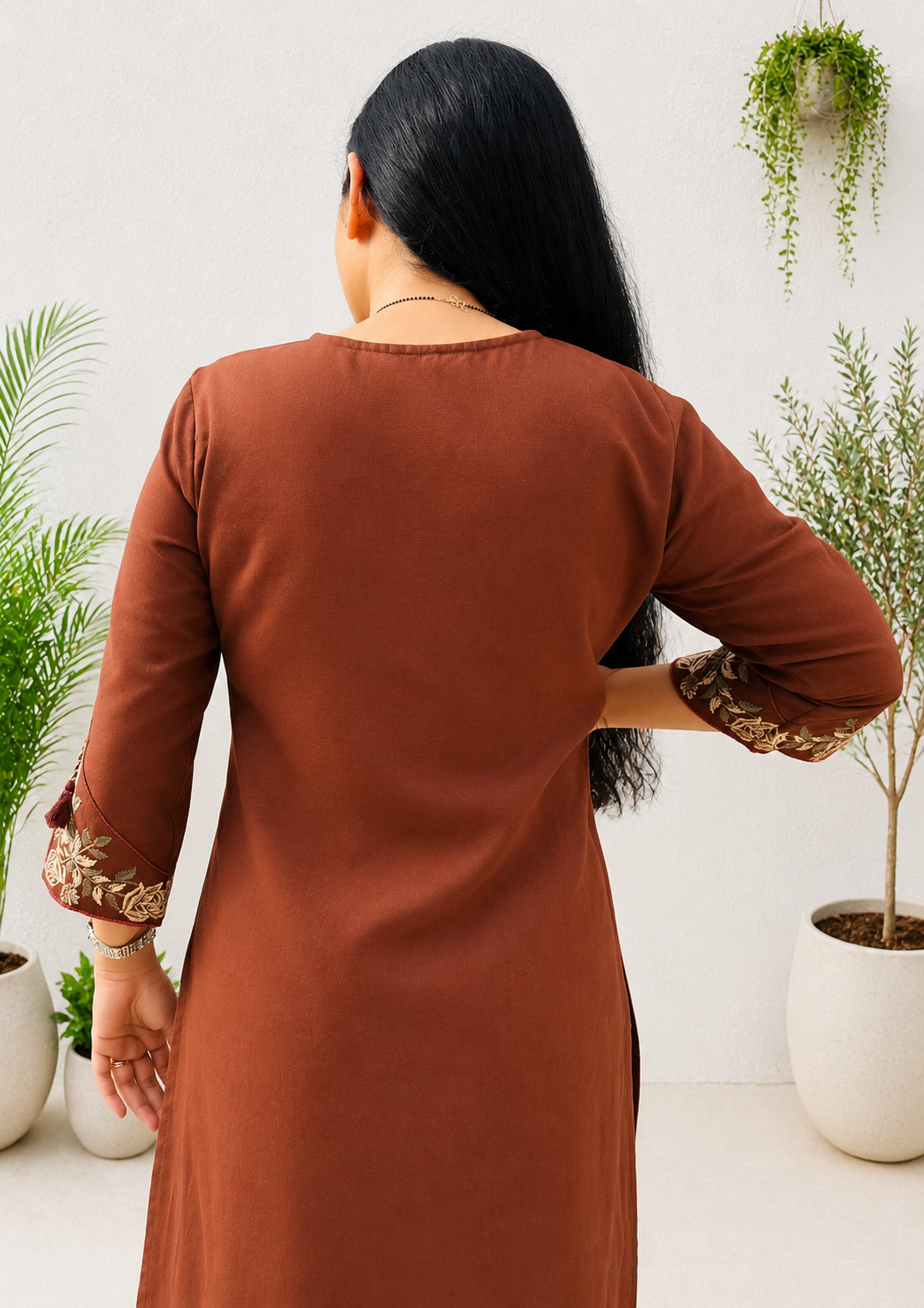 Cocoa Bloom Embroidered Suit