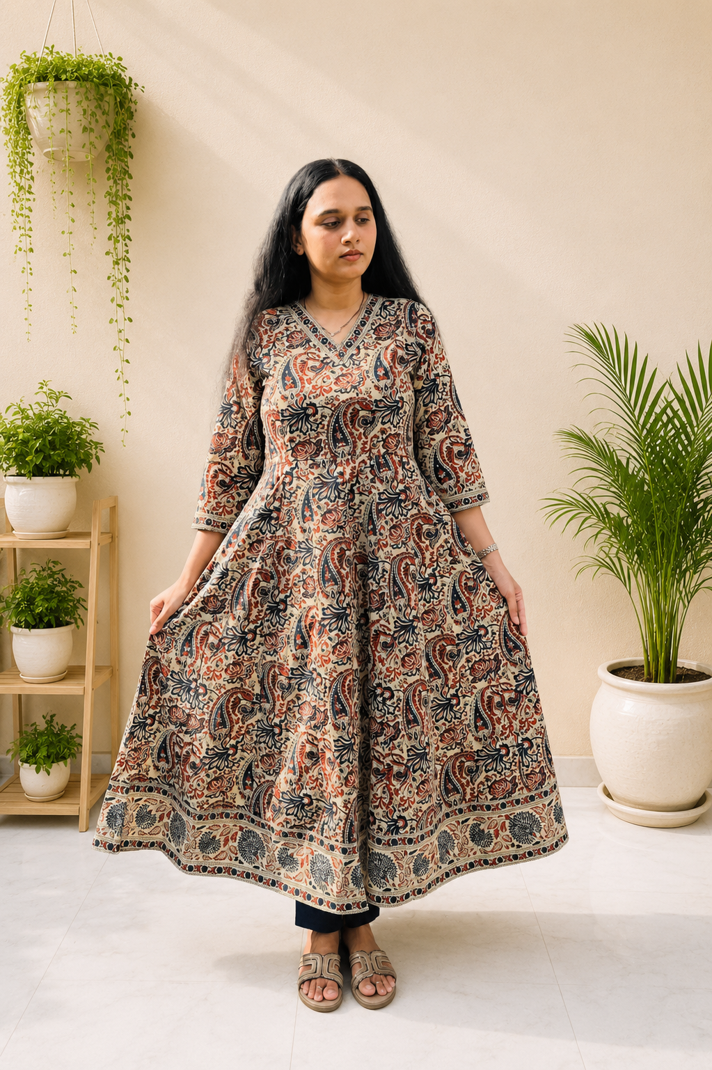 Kalamkari Anarkali Suit Set