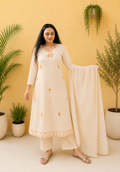 Ivory Scallop Border Suit Set