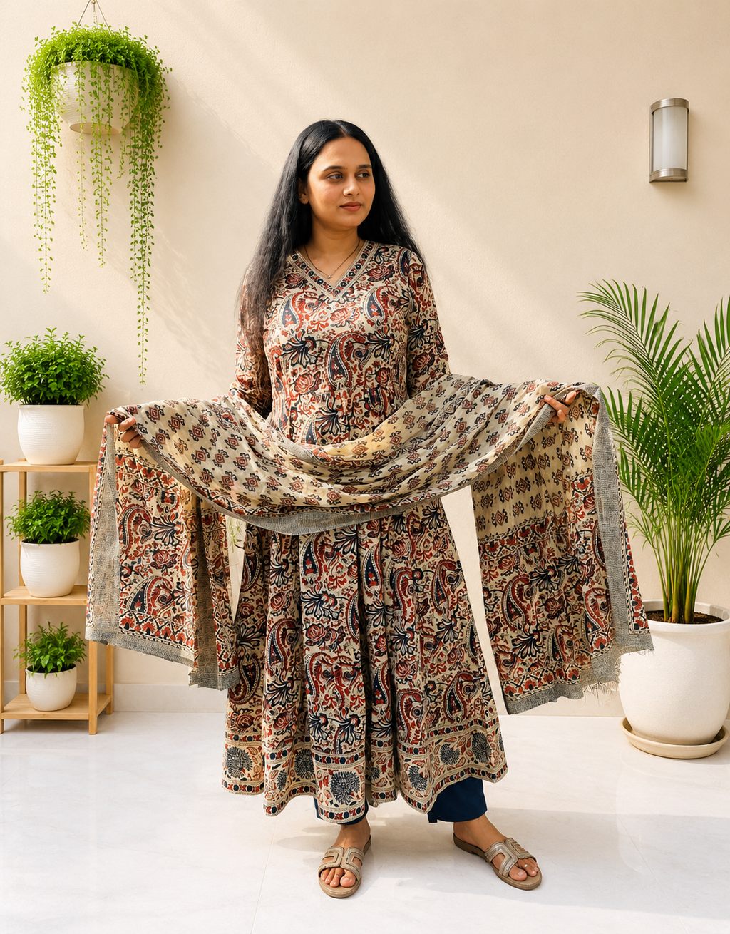 Kalamkari Anarkali Suit Set